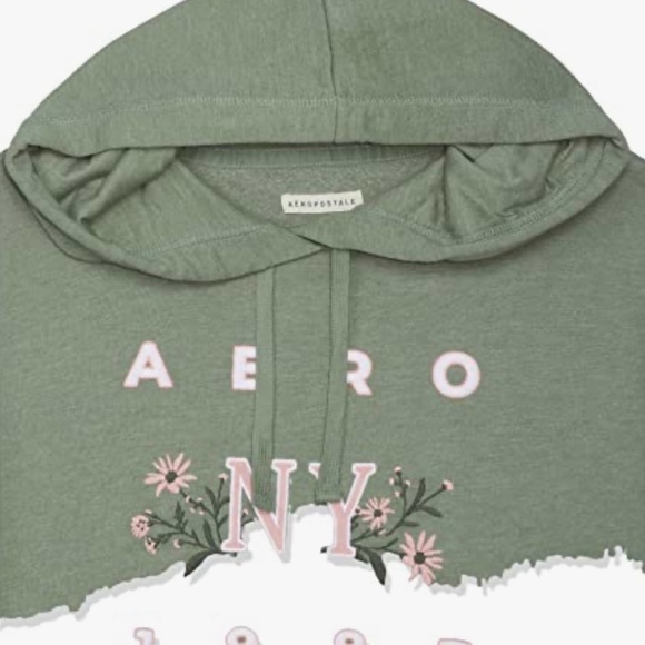 Aeropostale Green Sweater with Vintage Graphics Size L - Picture 5 of 13